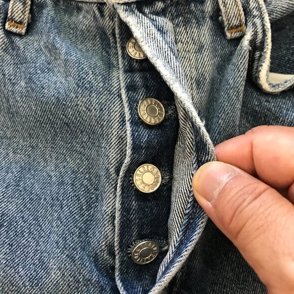 AGOLDE 90s Boyfriend Jeans Women 23 Blue High Rise Distressed Button Fly - Picture 12 of 14